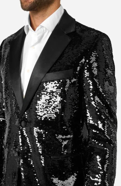 Opposuits Brilliant Black Sequin Embellished Dinner Jacket In Black