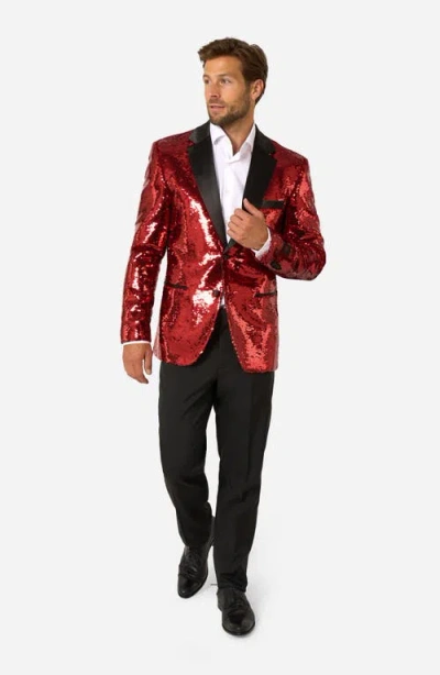 Opposuits Radiant Red Sequin Embellished Dinner Jacket In Red