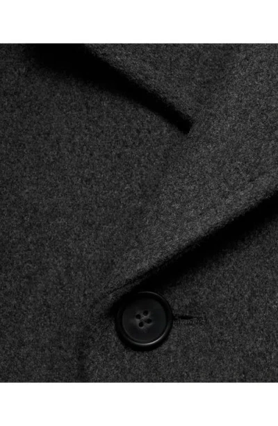 Mango Wool Blend Double Breasted Peacoat In Black