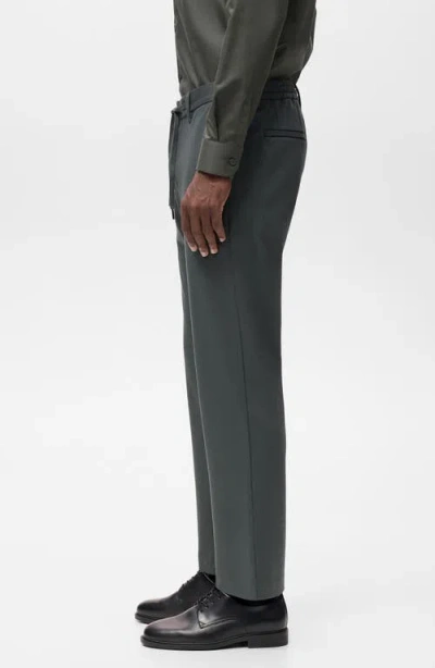 Mango Slim Fit Drawstring Pants In Gray