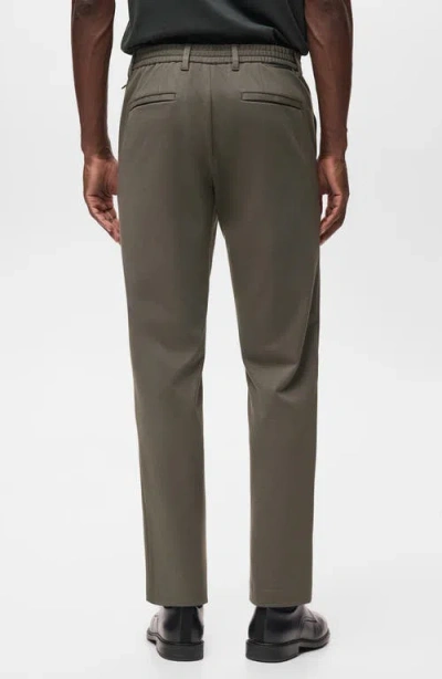 Mango Slim Fit Drawstring Pants In Brown