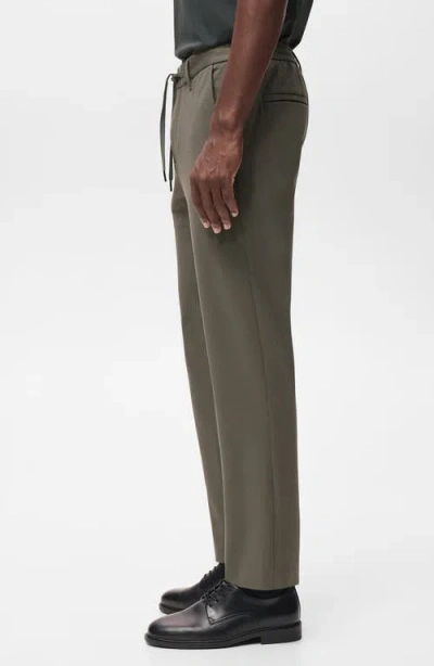 Mango Slim Fit Drawstring Pants In Brown