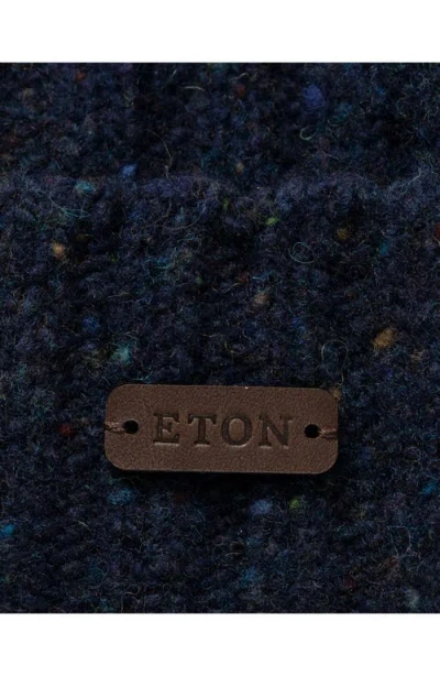 Eton Donegal Wool Blend Beanie In Blue