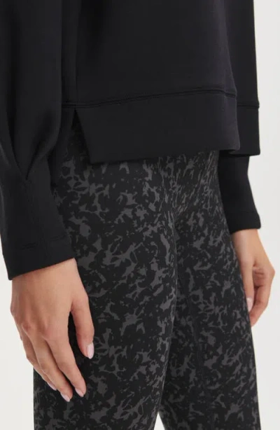 Varley Zosia Midlayer Crewneck Sweatshirt In Black