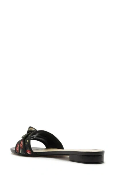 Alexandre Birman X Agua By Agua Bendita Grosgrain Raffia Slide Sandal In Multi