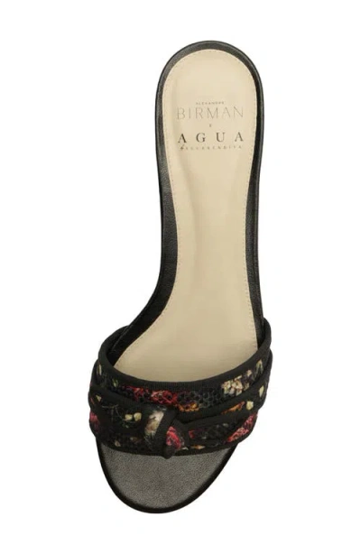 Alexandre Birman X Agua By Agua Bendita Grosgrain Raffia Slide Sandal In Multi