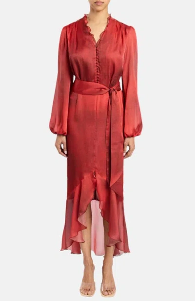 Santorelli Coco Midi Dress In Red