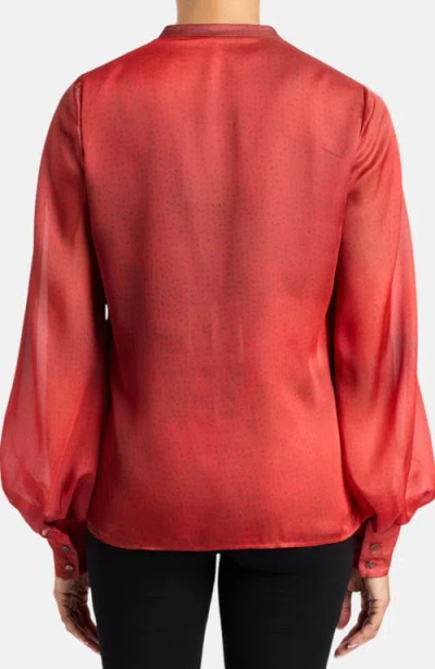 Santorelli Willow Buttoned Blouse In Red