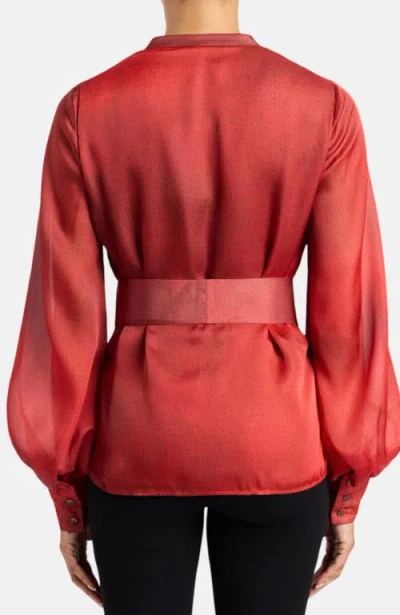 Santorelli Willow Buttoned Blouse In Red