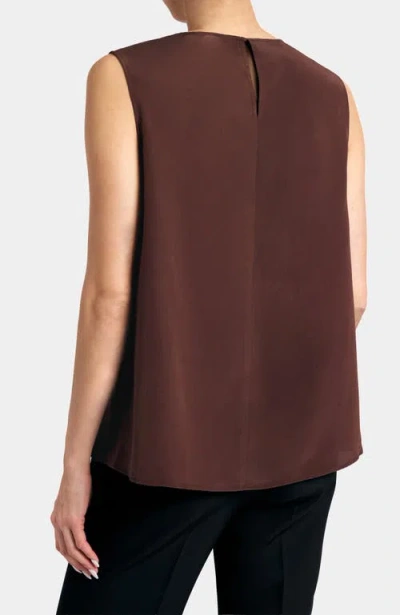 Santorelli Demi Sleeveless Top In Brown
