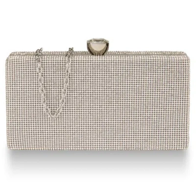 Whiting & Davis Olivia Crystal Top Minaudiere In Silver