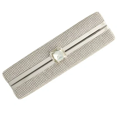 Whiting & Davis Olivia Crystal Top Minaudiere In Silver