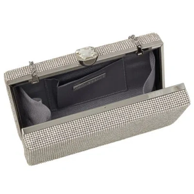 Whiting & Davis Olivia Crystal Top Minaudiere In Silver