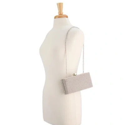 Whiting & Davis Olivia Crystal Top Minaudiere In Silver