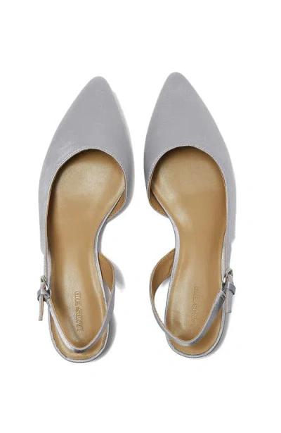 Lands' End Leather Slingback Low Heels In Silver