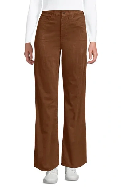 Lands' End Corduroy High Rise Classic Flare Pants In Brown