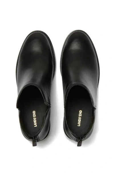 Lands' End Essential Zip Up Ankle Booties In Black