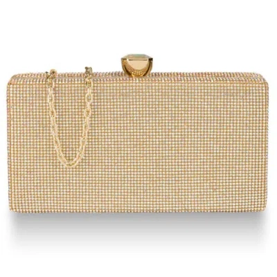 Whiting & Davis Olivia Crystal Top Minaudiere In Gold