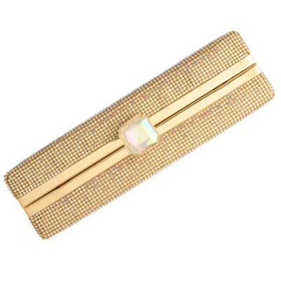 Whiting & Davis Olivia Crystal Top Minaudiere In Gold