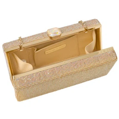 Whiting & Davis Olivia Crystal Top Minaudiere In Gold