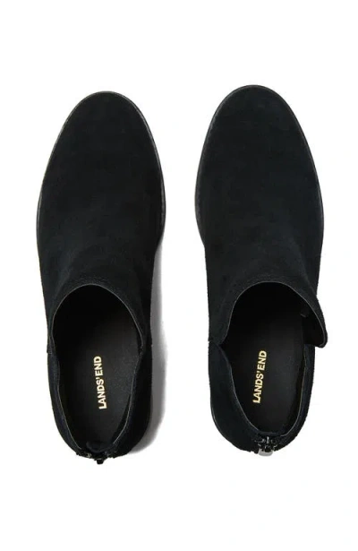 Lands' End Essential Zip Up Ankle Booties In Black