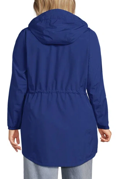 Lands' End Plus Size Squall Packable Waterproof Raincoat In Blue