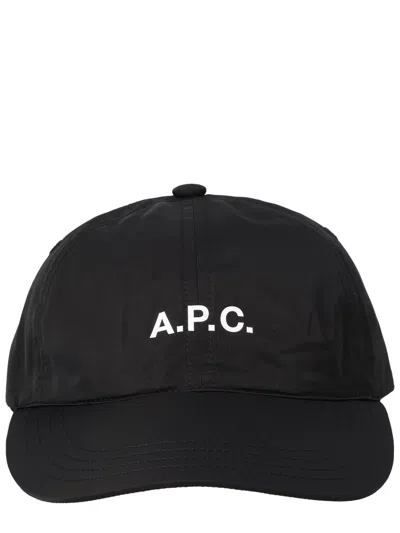 A.p.c. Casquette Charlie Logo-embroidered Canvas Cap In Black