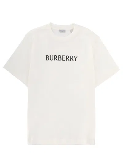 Burberry Cotton T Shirt Featuring Front Logo Print In White