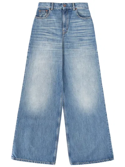 Chloé Wide-leg Denim Jeans With High Waist And Five-pocket Design In Blue