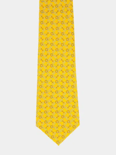 Gucci Horsebit Interlocking G Tie In Yellow