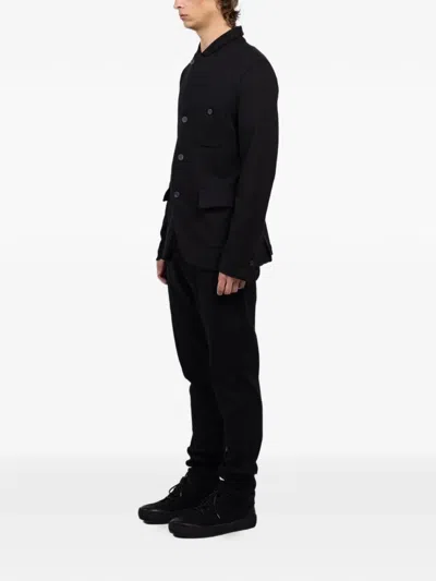 Hannes Roether Buttoned Pocket Jacket In Black