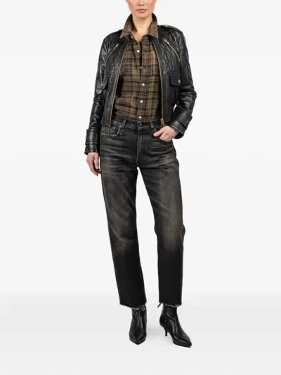 R13 Quilted Buttoned Jacket In Black