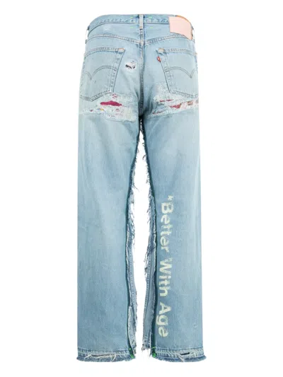 Better With Age Patchwork Trousers In Blue