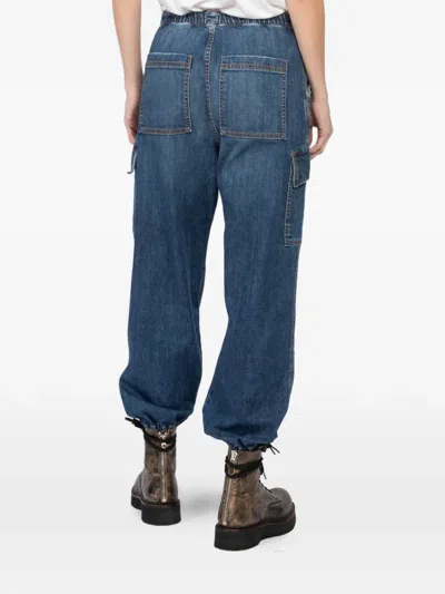 松紧工装露踝裤