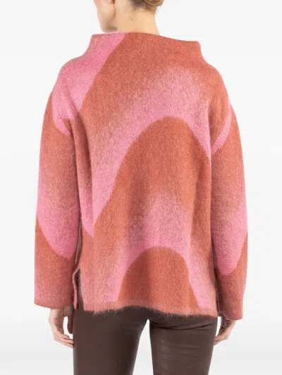 Odeeh Pattern High-neck Sweater In Pink