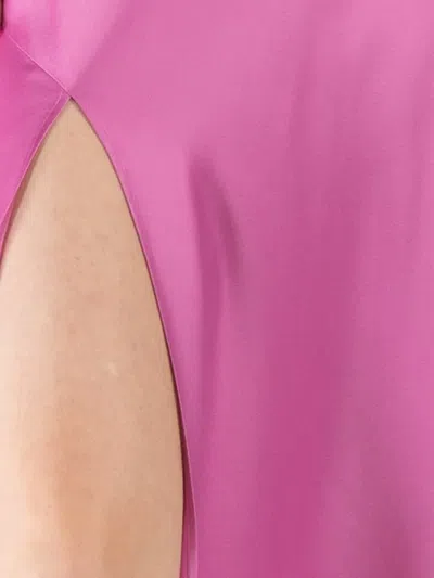 Lapointe Satin Split Midi Skirt In Pink