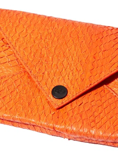 Osklen Buttoned Flap Wallet In Orange