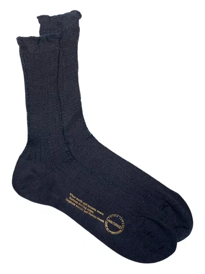 Antipast Ribbed Lurex Socks In Black