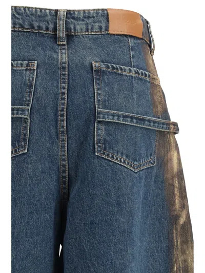 Ella Blue Cotton Relaxed Fit Jeans In Multi