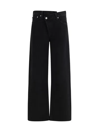 Agolde Arc Criss Cross Jeans In Phase In Black
