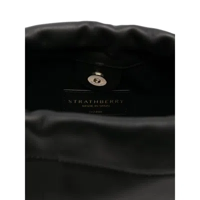 Strathberry Charlotte Drawstring Soft Nappa Black Bags