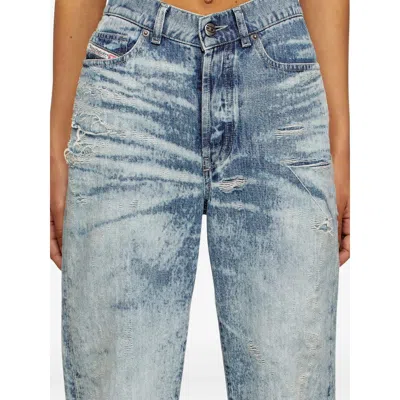 Diesel 1971 D-sent Acid-wash Distressed Jeans In Blue