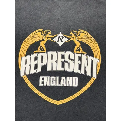 Represent Boxy Angel Border Logo Graphic Tee In Gray