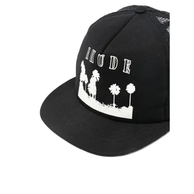 Rhude Thousand Palms Trucker Hat In Black