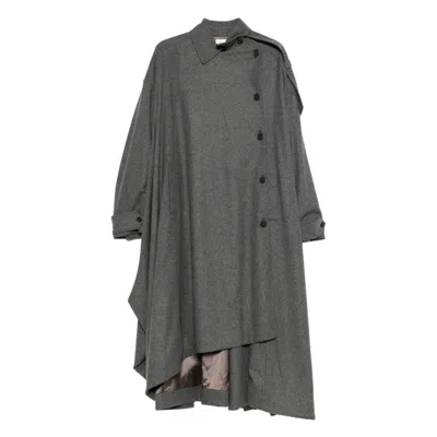The Nina Studio Asymmetric Coat In Gray