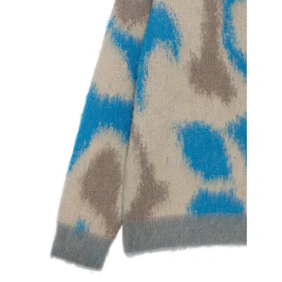 Calvin Klein Patterned Crew-neck Sweater In Brown