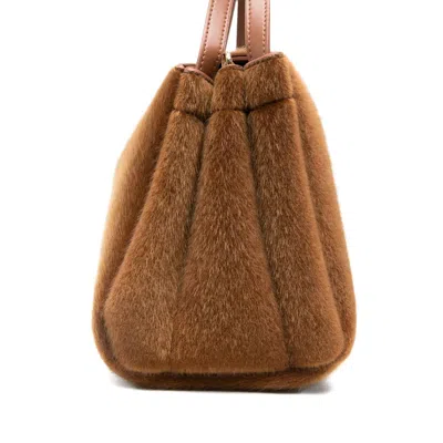 Themoirè Adjustable Shoulder Strap Handbag In Brown