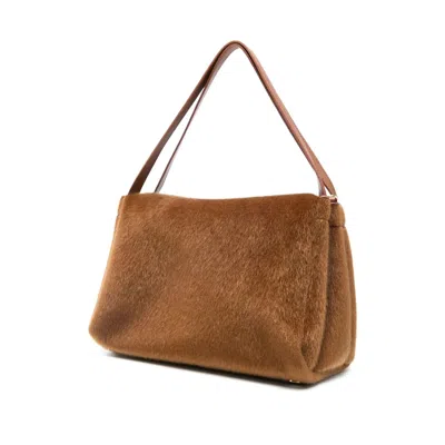 Themoirè Adjustable Shoulder Strap Handbag In Brown