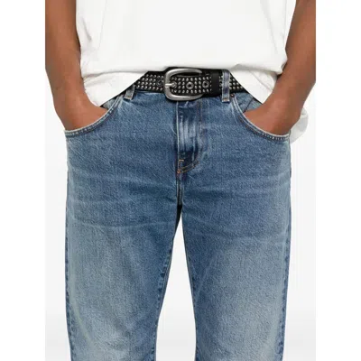 Blk Dnm Button-up Denim Trousers In Blue