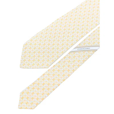 Ferragamo Patterned Tie In Neutral